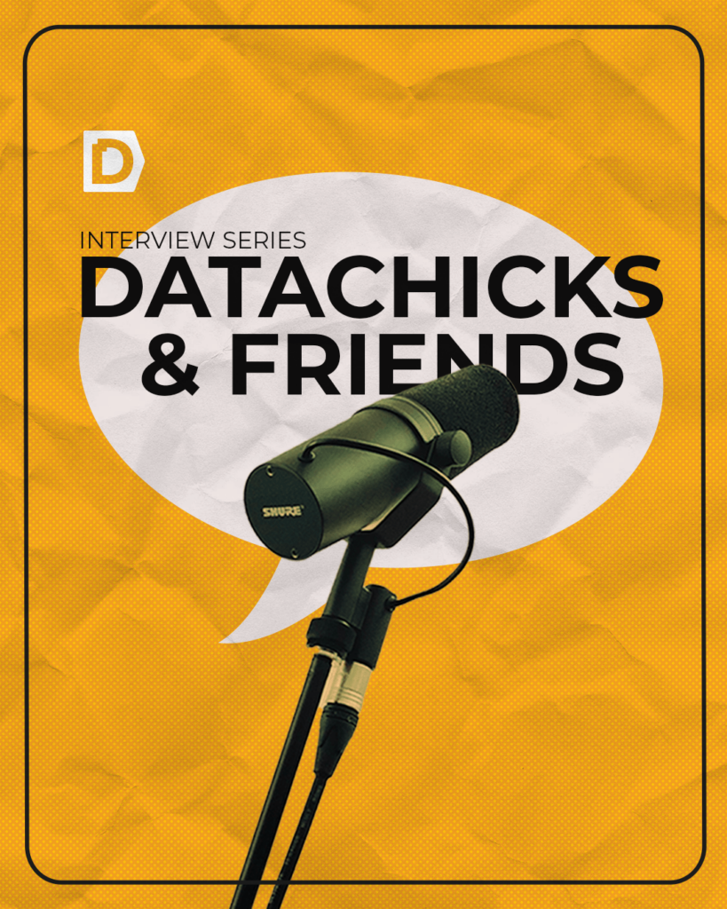 A microphone is centered against an orange background with a speech bubble. Text reads: