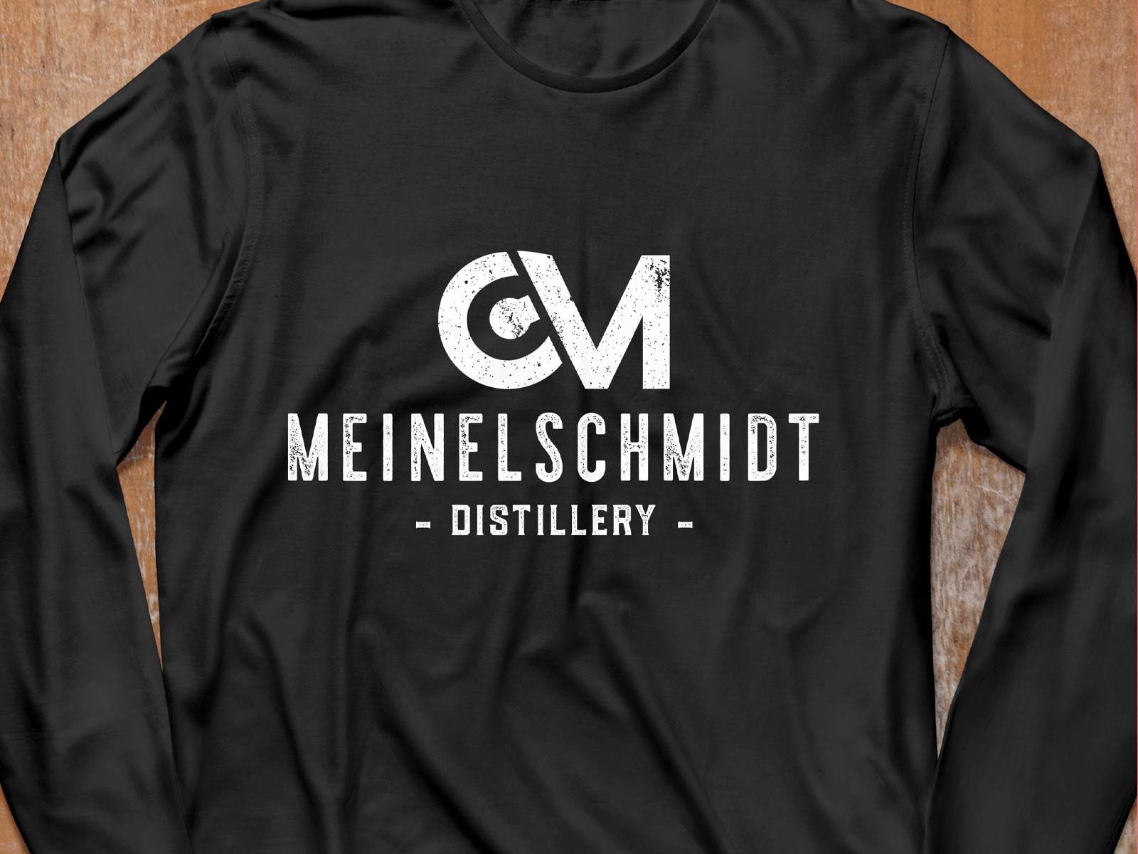 Black long-sleeve shirt featuring a white logo with the letters